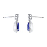Goldsmiths 18ct White Gold Pear Cut Tanzanite and 0.40cttw Diamond Drop Earrings