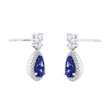 Goldsmiths 18ct White Gold Pear Cut Tanzanite and 0.40cttw Diamond Drop Earrings
