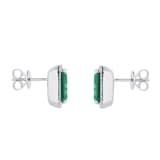 Goldsmiths 18ct White Gold Green Tourmaline and 0.25cttw Diamond Stud Earrings