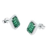Best Luxury 
18ct White Gold Green Tourmaline and 0.25cttw Diamond Stud Earrings