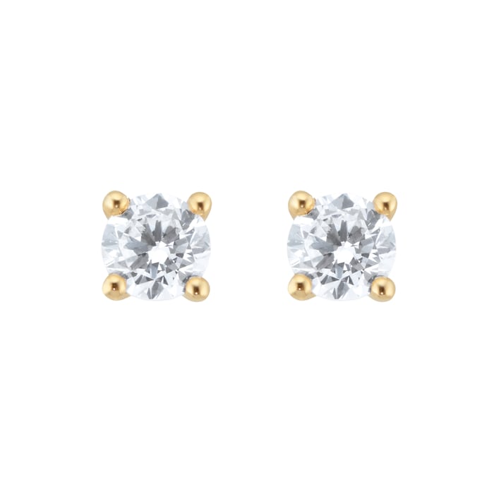 Goldsmiths 18ct Yellow Gold 0.60ct Diamond Solitaire Stud Earrings