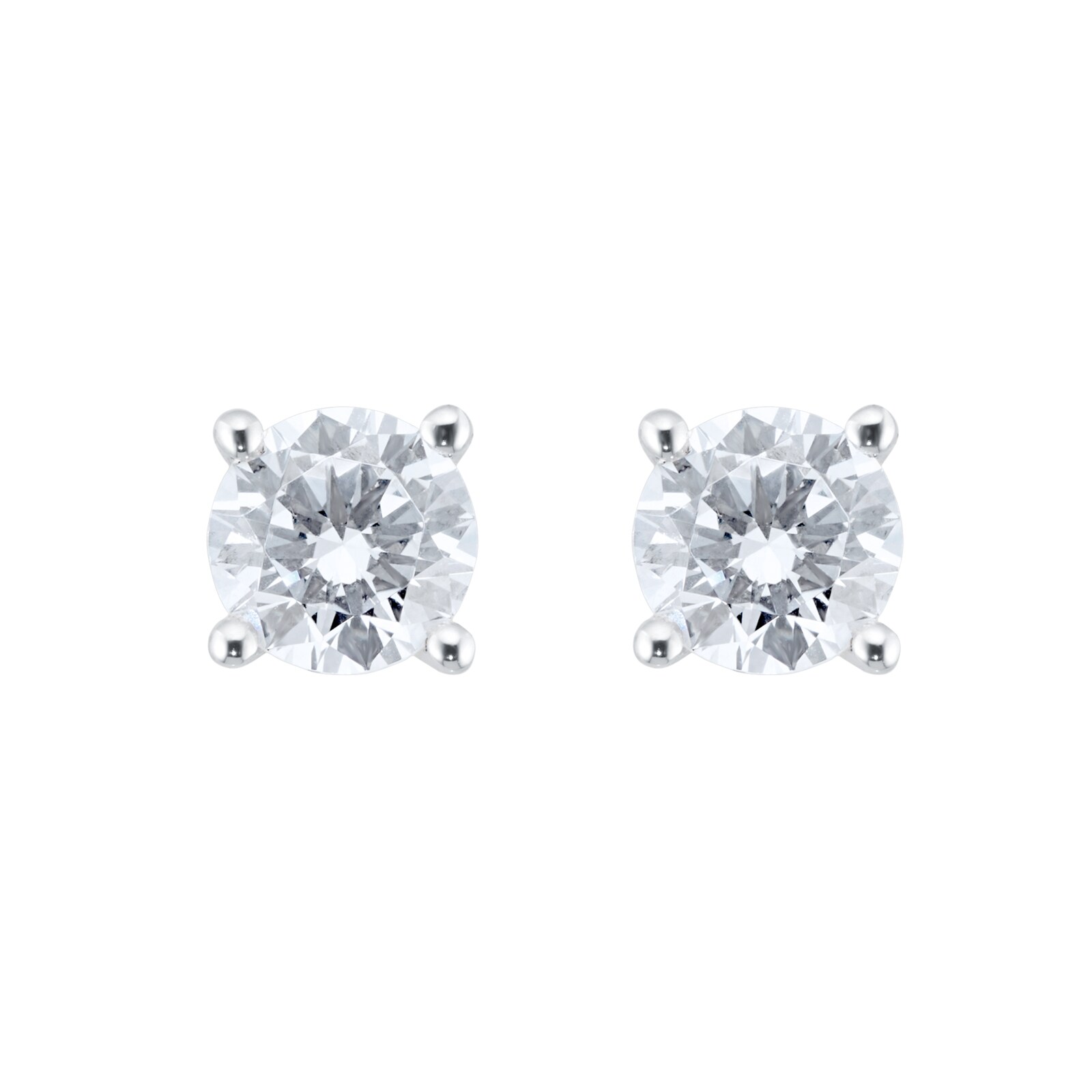 Goldsmiths 18ct White Gold 1.00cttw Diamond Solitaire Stud Earrings Goldsmiths 18ct White Gold 1.00cttw Diamond Solitaire Stud Earrings