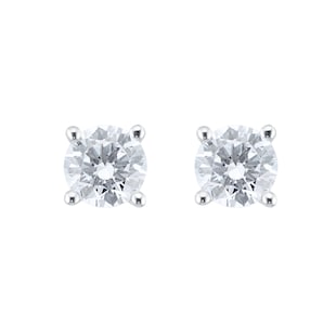Goldsmiths 18ct White Gold 1.00cttw Diamond Solitaire Stud Earrings