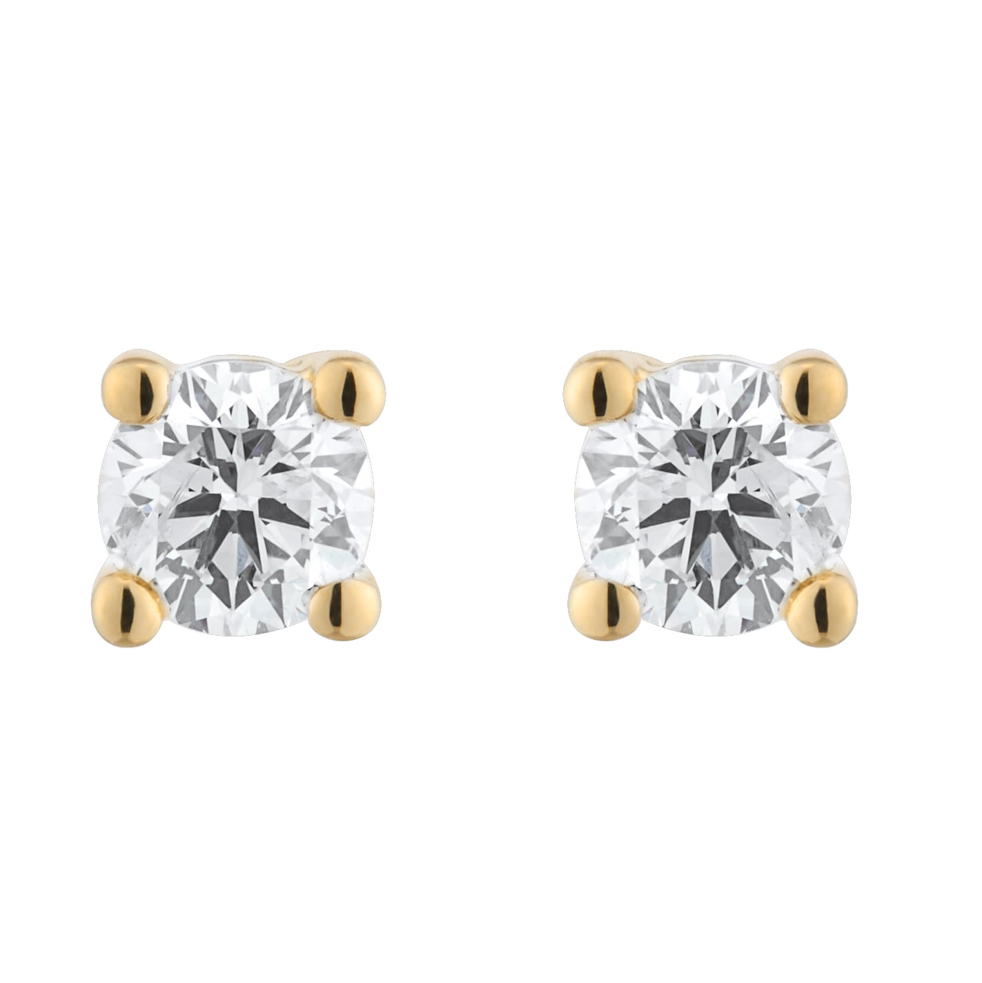 Goldsmiths 9ct Yellow Gold 0.25cttw Diamond Stud Earrings