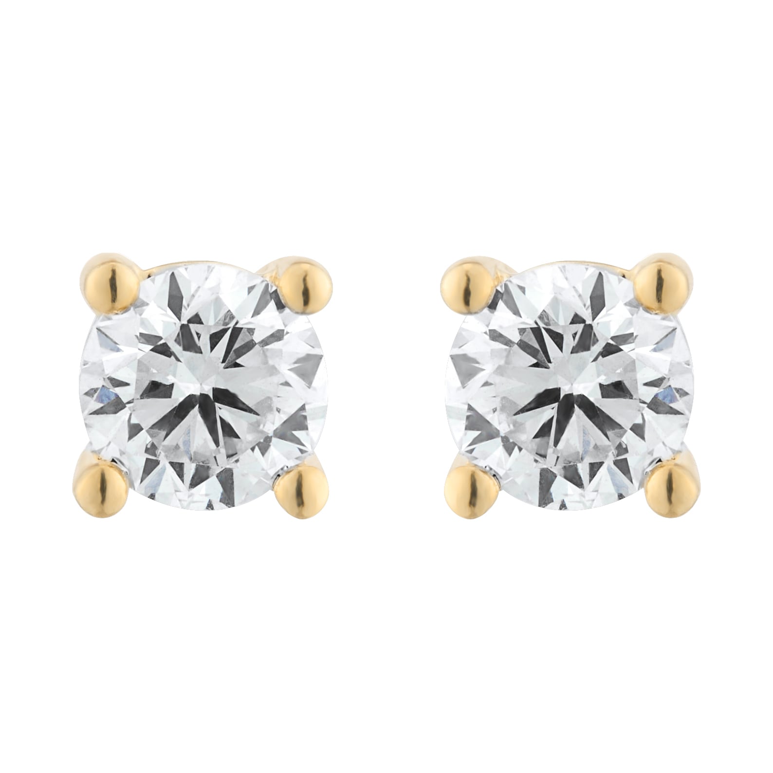 Goldsmiths 9ct Yellow Gold 0.50cttw Diamond Stud Earrings