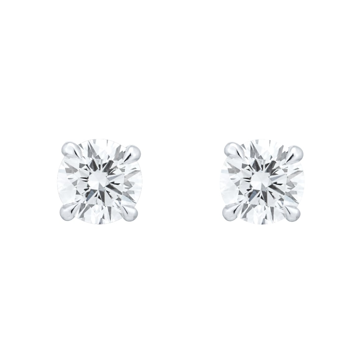 Goldsmiths Exclusive 18ct White Gold 0.40cttw Brilliant Cut Solitaire Goldsmiths Signature Diamond Stud Earrings