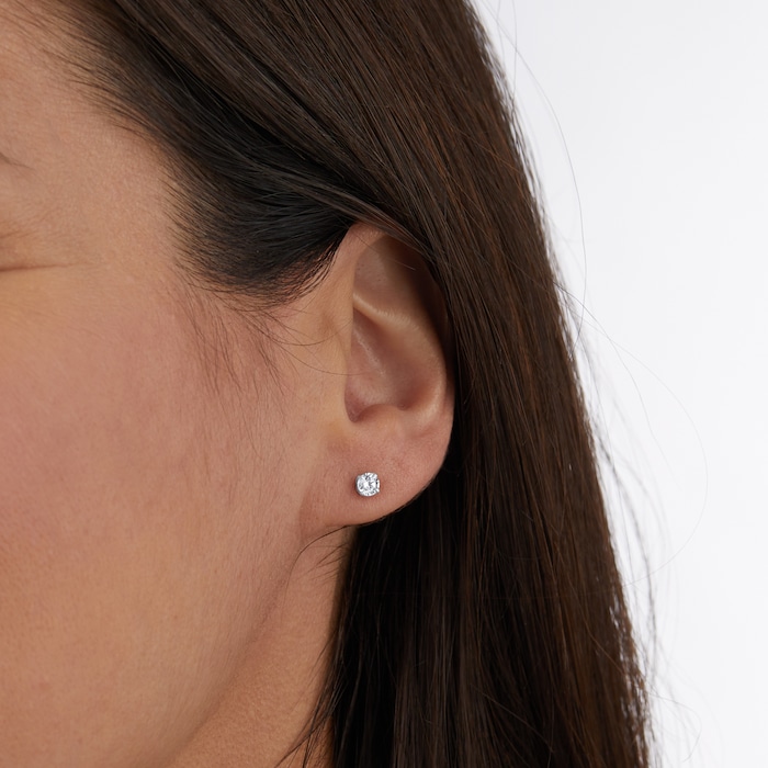 Goldsmiths Exclusive 18ct White Gold 0.40cttw Brilliant Cut Solitaire Diamond Stud Earrings