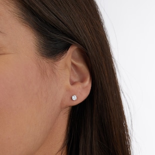 Goldsmiths Exclusive 18ct White Gold 0.40cttw Brilliant Cut Solitaire Goldsmiths Signature Diamond Stud Earrings