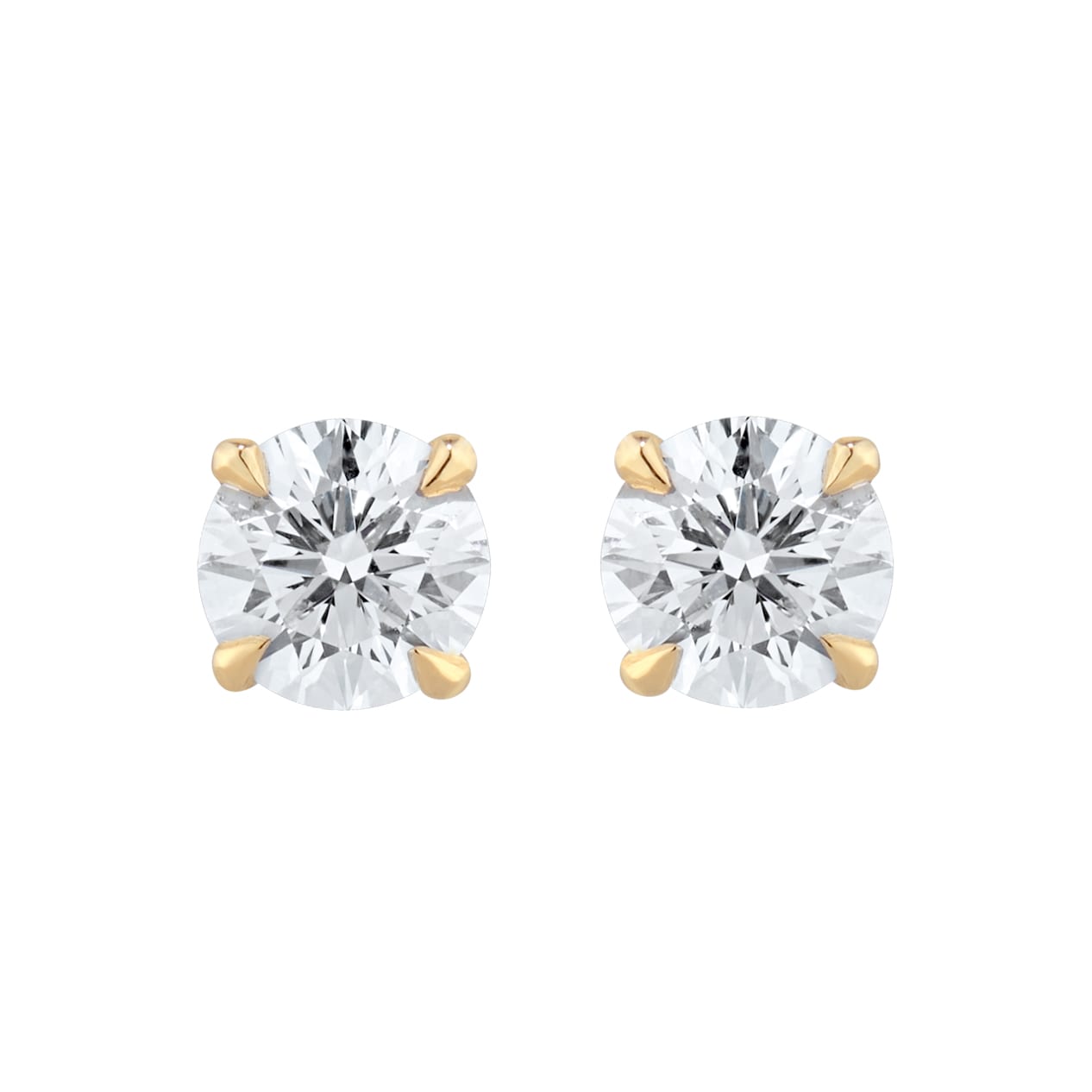 Goldsmiths Exclusive 18ct Yellow Gold 0.40cttw Brilliant Cut Solitaire Goldsmiths Signature Diamond Stud Earrings