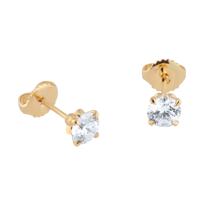 Goldsmiths Exclusive 18ct Yellow Gold 0.40cttw Brilliant Cut Solitaire Diamond Stud Earrings