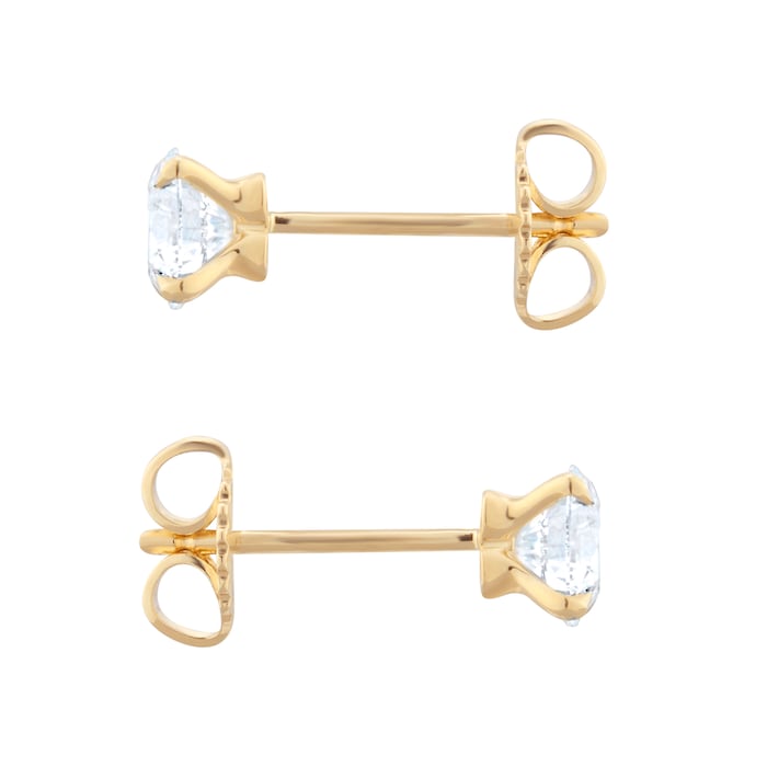 Goldsmiths Exclusive 18ct Yellow Gold 0.40cttw Brilliant Cut Solitaire Diamond Stud Earrings