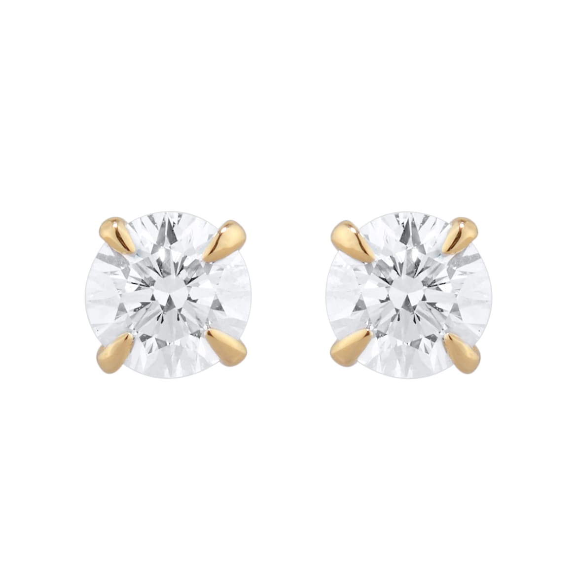 Goldsmiths Exclusive 18ct Yellow Gold 0.50cttw Brilliant Cut Solitaire Goldsmiths Signature Diamond Stud Earrings
