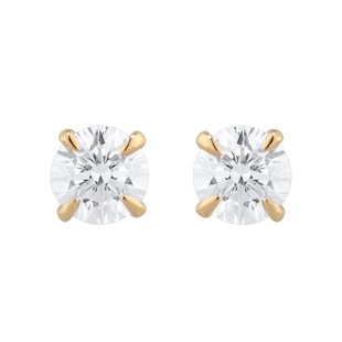 Goldsmiths Exclusive 18ct Yellow Gold 0.50cttw Brilliant Cut Solitaire Goldsmiths Signature Diamond Stud Earrings