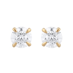 12153571 - Exclusive 18ct Yellow Gold 0.50cttw Brilliant Cut Solitaire Goldsmiths Signature Diamond Stud Earrings