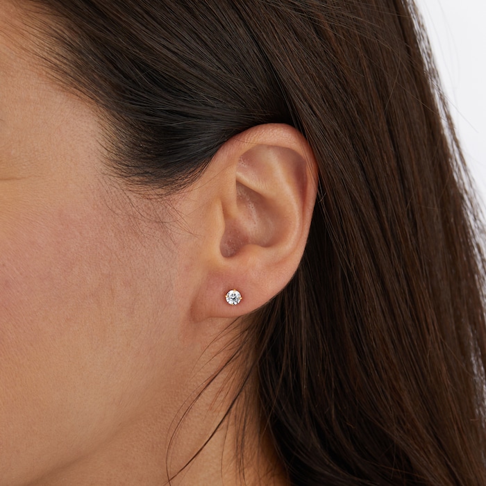 Goldsmiths Exclusive 18ct Yellow Gold 0.50cttw Brilliant Cut Solitaire Diamond Stud Earrings