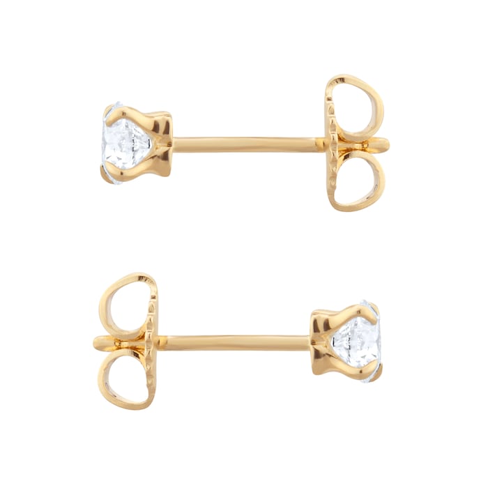 Goldsmiths Exclusive 18ct Yellow Gold 0.50cttw Brilliant Cut Solitaire Diamond Stud Earrings