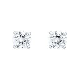 12153572 - Exclusive 18ct White Gold 0.70cttw Brilliant Cut Solitaire Goldsmiths Signature Diamond Stud Earrings