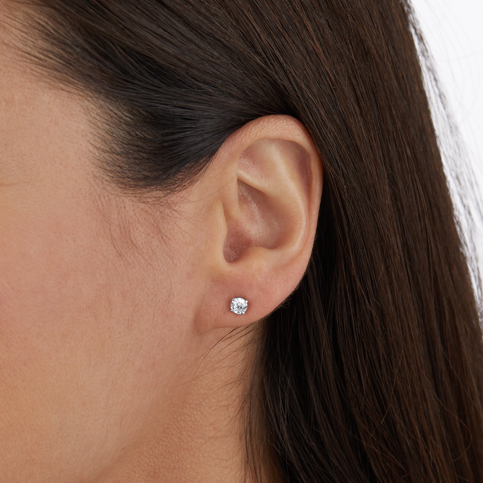 Goldsmiths Exclusive 18ct White Gold 0.70cttw Brilliant Cut Solitaire Goldsmiths Signature Diamond Stud Earrings