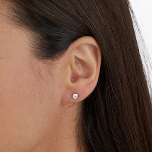 Goldsmiths Exclusive 18ct White Gold 0.70cttw Brilliant Cut Solitaire Goldsmiths Signature Diamond Stud Earrings