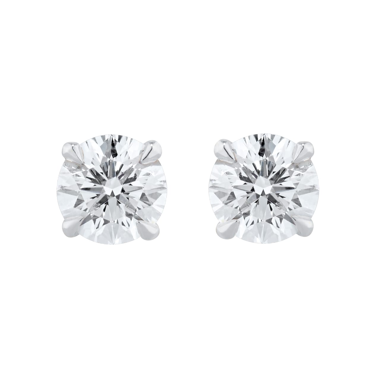 Goldsmiths Exclusive 18ct White Gold 1.00cttw Brilliant Cut Solitaire Goldsmiths Signature Diamond Stud Earrings