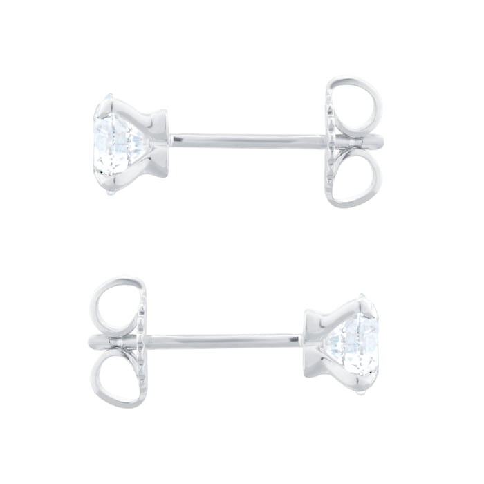 Goldsmiths Exclusive 18ct White Gold 1.00cttw Brilliant Cut Solitaire Diamond Stud Earrings