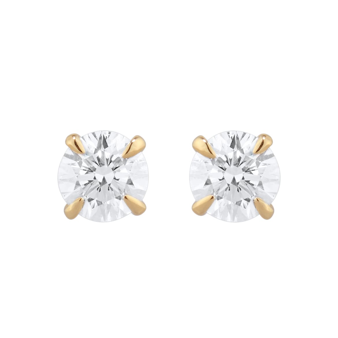Goldsmiths Exclusive 18ct Yellow Gold 0.70cttw Brilliant Cut Solitaire Goldsmiths Signature Diamond Stud Earrings