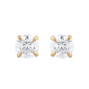 Goldsmiths Exclusive 18ct Yellow Gold 0.70cttw Brilliant Cut Solitaire Goldsmiths Signature Diamond Stud Earrings