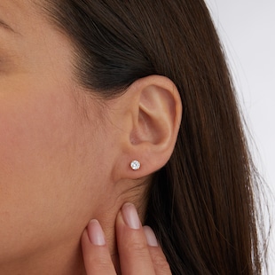 Goldsmiths Exclusive 18ct Yellow Gold 0.70cttw Brilliant Cut Solitaire Goldsmiths Signature Diamond Stud Earrings