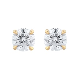 12153576 - Exclusive 18ct Yellow Gold 1.00cttw Brilliant Cut Solitaire Goldsmiths Signature Diamond Stud Earrings