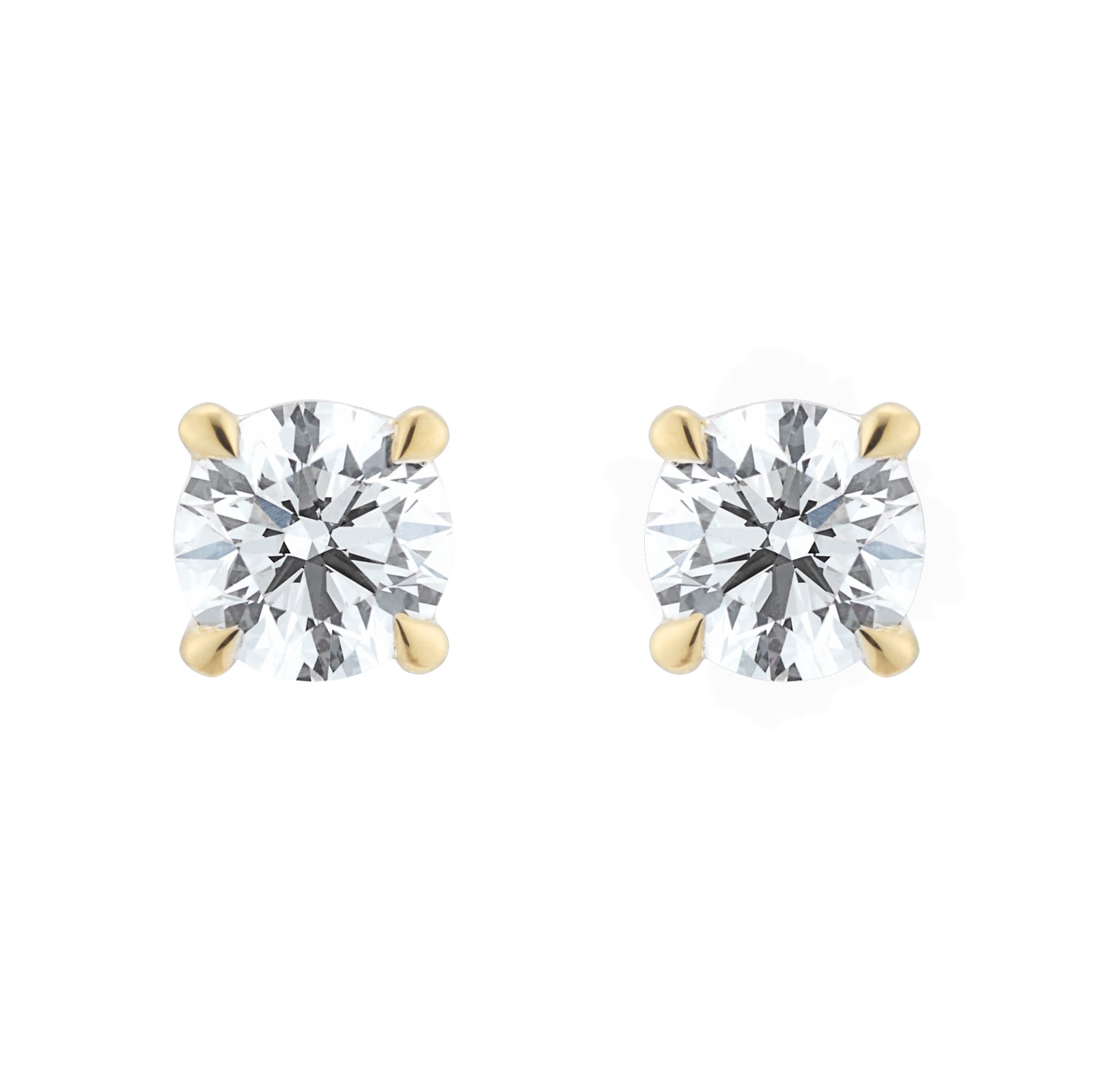 Goldsmiths 18ct Yellow Gold 1.00cttw Diamond Stud Earrings