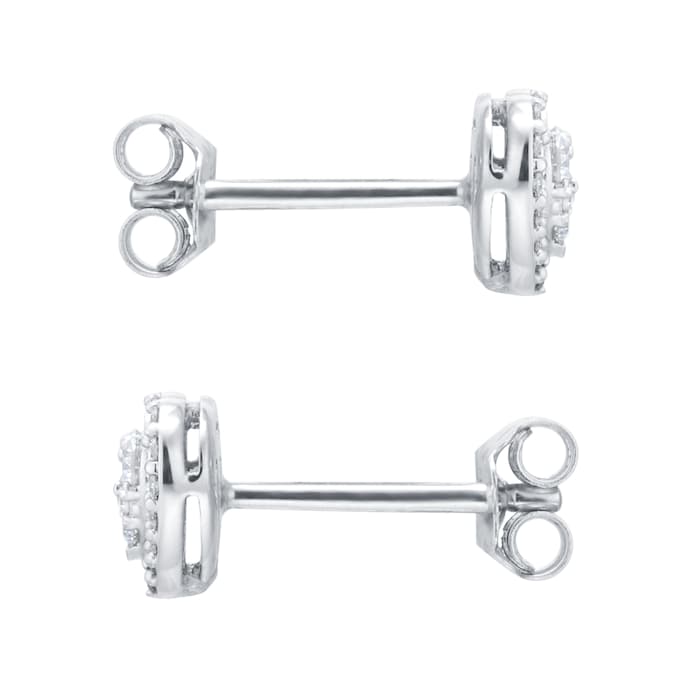 Goldsmiths 9ct White Gold 0.23cttw Diamond Heart Cluster Stud Earrings
