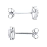 Goldsmiths 9ct White Gold 0.23cttw Diamond Heart Cluster Stud Earrings