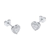 Goldsmiths 9ct White Gold 0.23cttw Diamond Heart Cluster Stud Earrings
