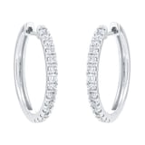 Goldsmiths 9ct White Gold 0.50cttw Diamond Hoop Earrings