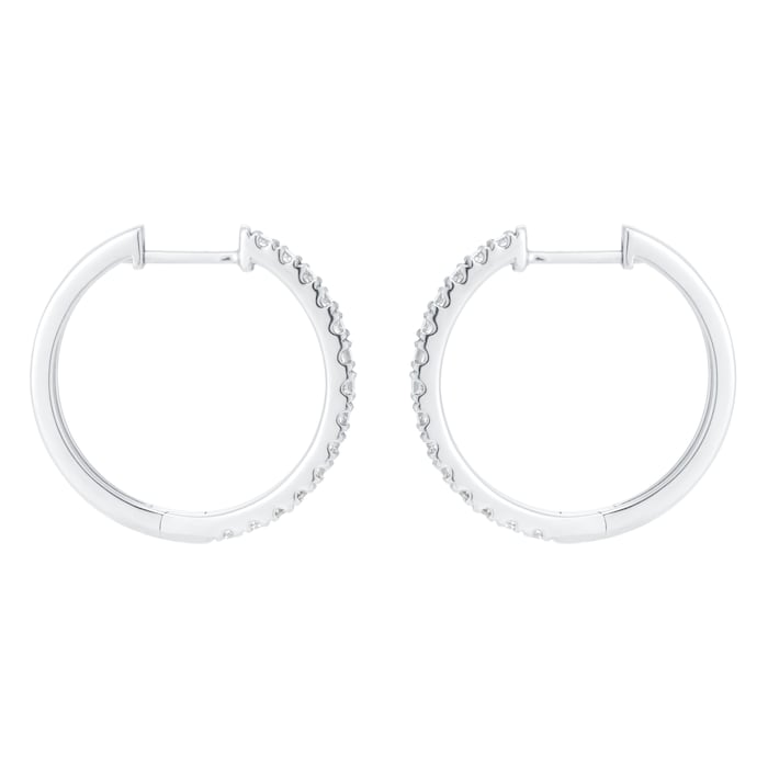 Goldsmiths 9ct White Gold 0.50cttw Diamond Hoop Earrings