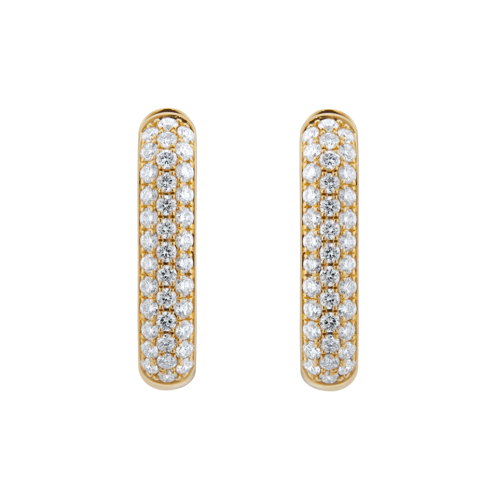 Mappin & Webb 18ct Yellow Gold 0.71cttw Diamond Pave Hoop Earrings