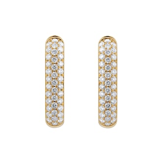 Mappin 
Webb 18ct Yellow Gold 0.71cttw Diamond Pave Hoop Earrings