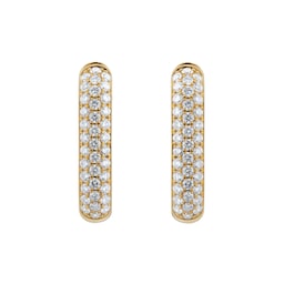 12153596 - 18ct Yellow Gold 0.71cttw Diamond Pave Hoop Earrings