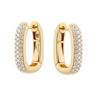 Mappin 
Webb 18ct Yellow Gold 0.71cttw Diamond Pave Hoop Earrings