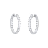 Mappin & Webb 18ct White Gold 1.00cttw Diamond 20mm Hoop Earrings