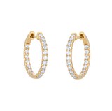 Mappin & Webb 18ct Yellow Gold 1.00cttw Diamond 20mm Hoop Earrings