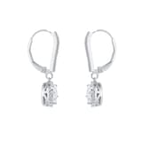 Mappin & Webb 18ct White Gold 0.77cttw Diamond Oval Cut Illusion Drop Earrings