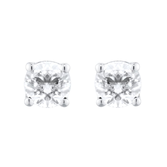 Best Luxury 
18ct White Gold 0.60cttw Brilliant Cut Diamond Solitaire Stud Earrings