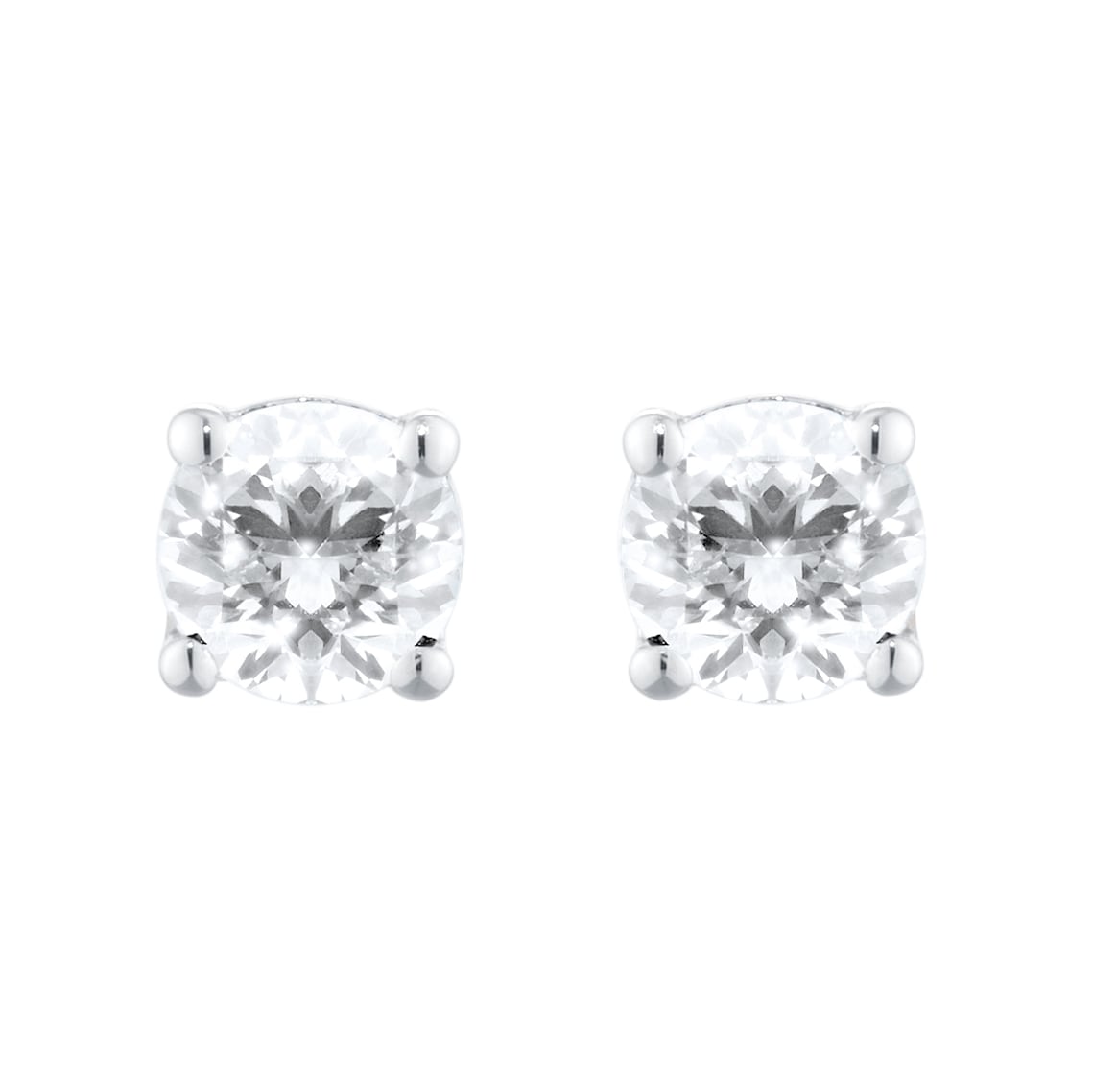 Goldsmiths 18ct White Gold 0.60cttw Brilliant Cut Diamond Solitaire Stud Earrings