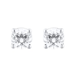 12153621 - 18ct White Gold 0.60cttw Brilliant Cut Diamond Solitaire Stud Earrings