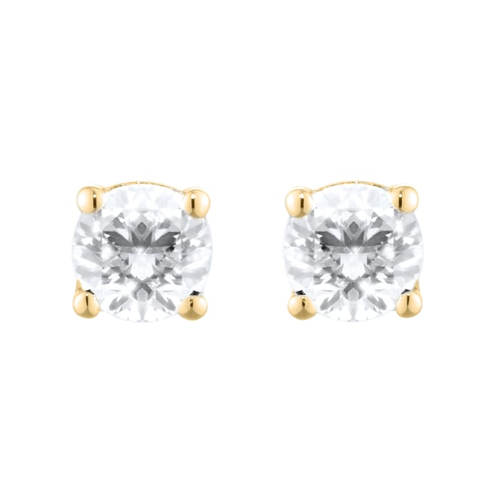 Goldsmiths 18ct Yellow Gold 0.60cttw Brilliant Cut Diamond Solitaire Stud Earrings