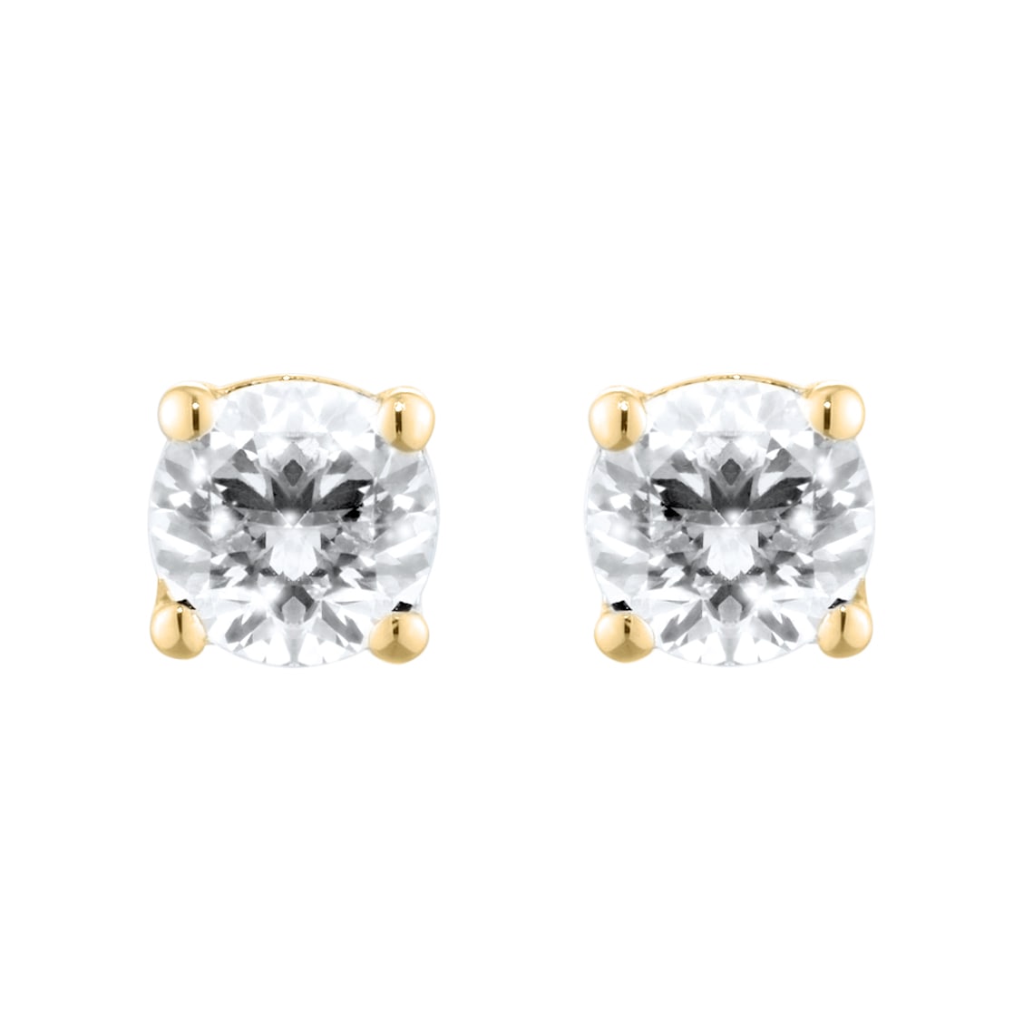Goldsmiths 18ct Yellow Gold 0.60cttw Brilliant Cut Diamond Solitaire Stud Earrings Goldsmiths 18ct Yellow Gold 0.60cttw Brilliant Cut Diamond Solitaire Stud Earrings