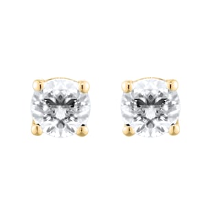 Goldsmiths 18ct Yellow Gold 0.60cttw Brilliant Cut Diamond Solitaire Stud Earrings