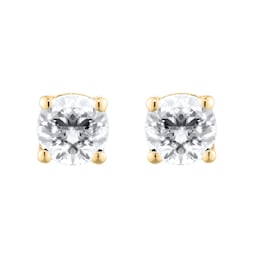 12153622 - 18ct Yellow Gold 0.60cttw Brilliant Cut Diamond Solitaire Stud Earrings