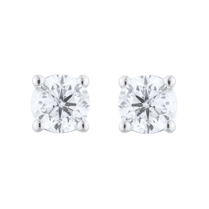 Best Luxury 
18ct White Gold 1.00cttw Brilliant Cut Diamond Solitaire Stud Earrings